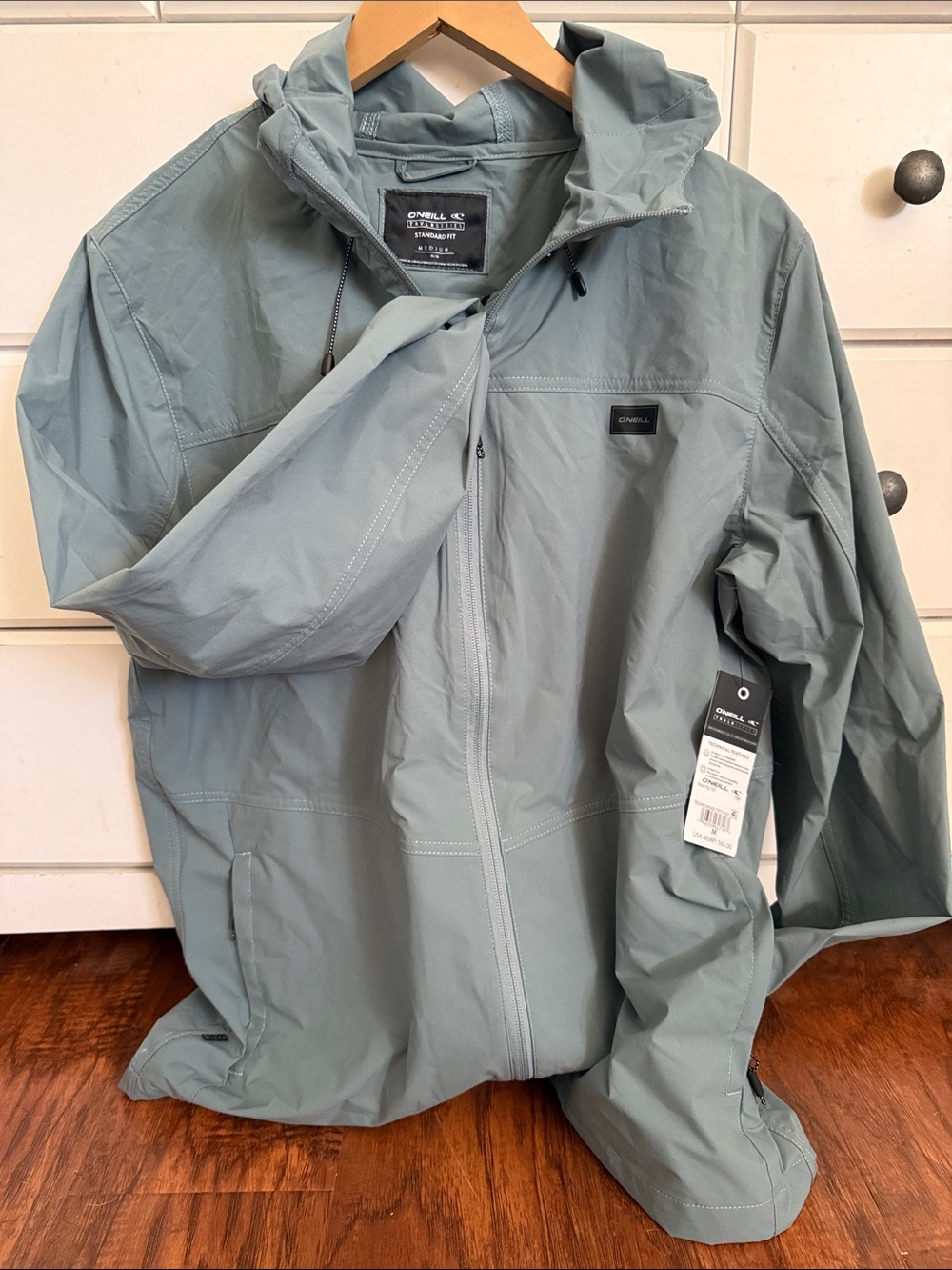 O'Neill Men's Hooded Raincoat in Sage Green